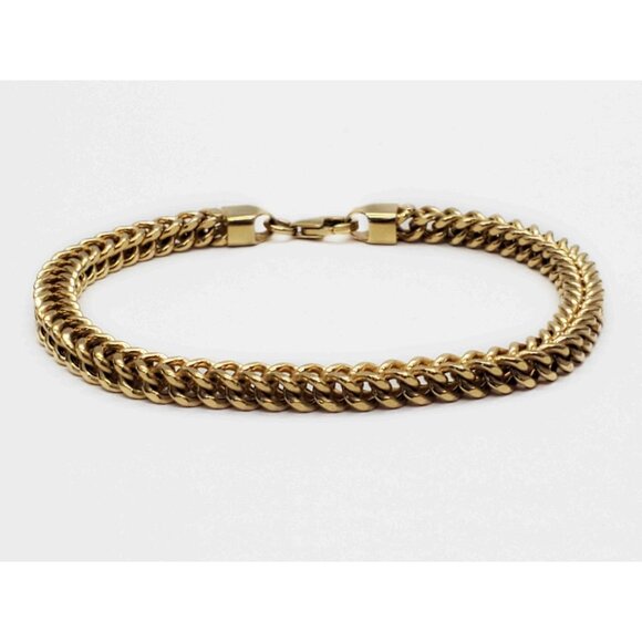 Italian 5.1mm Wide Box Wheat Link Tennis Bracelet 8-1/4" Long 14k Gold - Picture 2 of 6